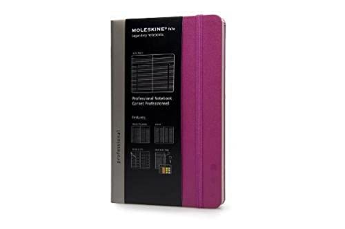 Moleskine PRO Notebook, Hard Cover, Large (5" x 8.25") Professional Project Planning, Magenta