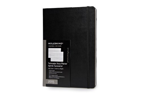 Moleskine 2015 Taskmaster Weekly Planner, Vertical, 12M, Extra Large, Black, Hard Cover (19 x 25)