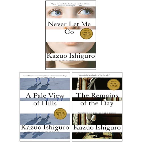 Kazuo Ishiguro 3 Books Collection Set (Never Let Me Go, The Remains of the Day, A Pale View of Hills)