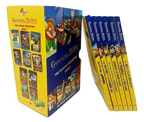Geronimo Stilton Series 3 Collection 10 Books Box Set (A Cheese-Coloured Camper Van, The Search for Sunken Treasure, The Mona Mousa Code ... The ... Of The Fire Ruby, The Mouse Island Marathon)