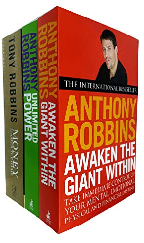 Tony Robins 3 Books Collection Set (Awaken The Giant Within, Unlimited Power: The New Science of Personal Achievement & Money Master the Game)