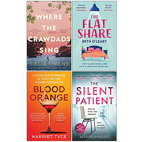 Where The Crawdads Sing, The Flatshare, Blood Orange, The Silent Patient 4 Books Collection Set