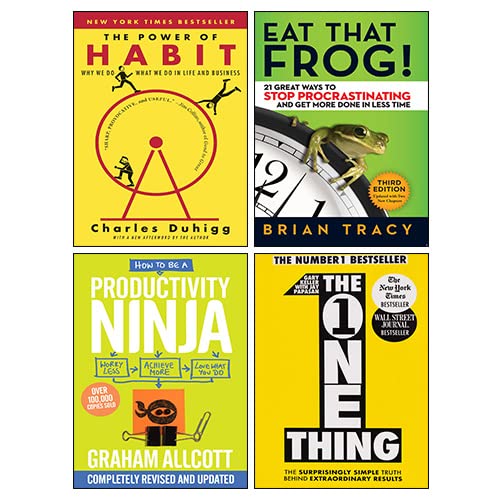 The Power of Habit, One Thing, How to be a Productivity Ninja, Eat That Frog! 4 Books Collection Set