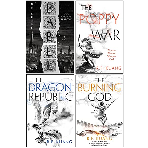 R.F. Kuang Collection 4 Books Set (Babel [Hardcover], The Poppy War, The Dragon Republic, The Burning God)