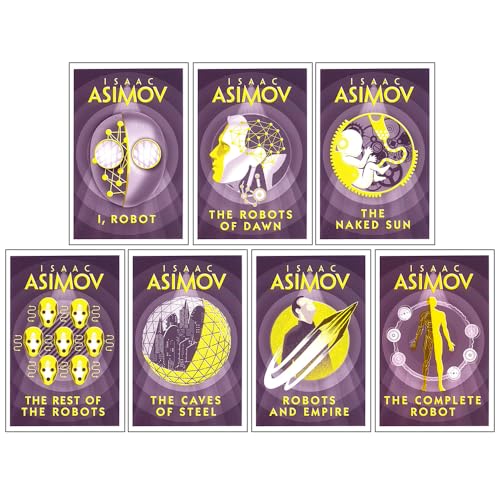 Isaac Asimov Robot Series 7 Books Collection Set (I Robot, The Robots of Dawn, The Naked Sun, The Rest of The Robots, The Caves of Steel, Robots and Empire & The Complete Robot)
