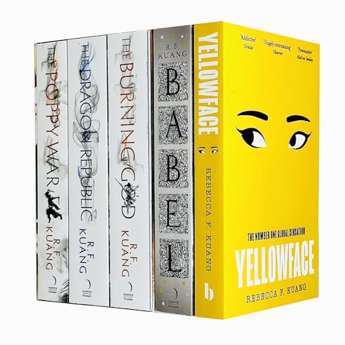 R.F. Kuang Collection 5 Books Set (The Poppy War, The Dragon Republic, The Burning God, Babel & Yellowface)