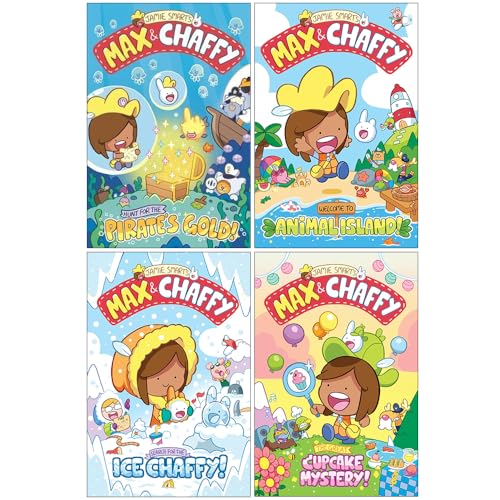 Max and Chaffy Series 4 Books Collection Set By Jamie Smart (Hunt For the Pirates Gold!, Animal Island, Search for Ice Chaffy! & The Great Cupcake Mystery!)