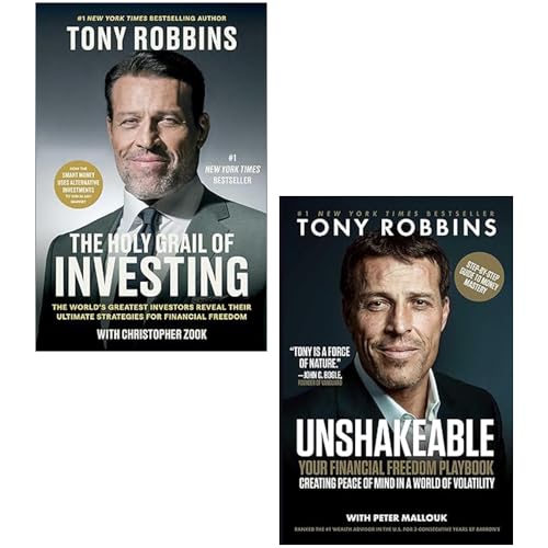 Tony Robbins 2 Books Collection Set (The Holy Grail of Investing, Unshakeable)