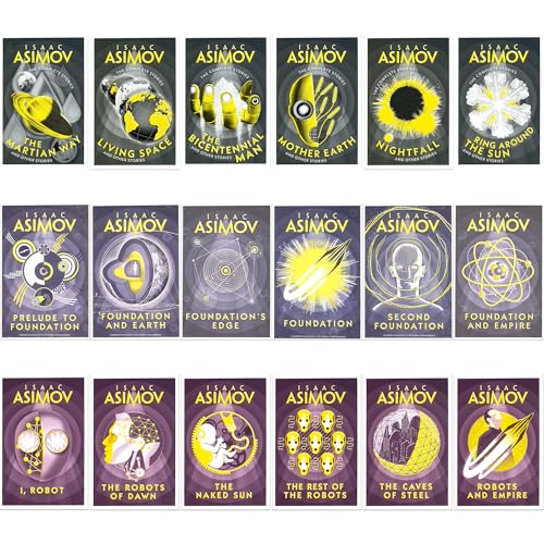 Isaac Asimov 18-Book Set – Foundation, Robot, and Short Story Collections: Visionary Tales of Galactic Empires, Artificial Intelligence, and Humanity’s Future from the Master of Science Fiction