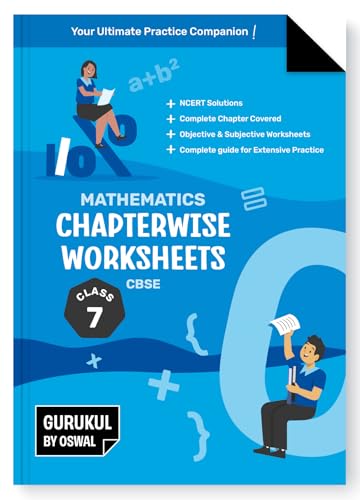 Gurukul By Oswal Mathematics Chapterwise Worksheets for CBSE Class 7 Exam 2026- NCERT Solutions, Objective & Subjective Questions, Latest Syllabus Covered
