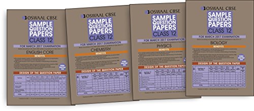 Oswaal CBSE Sample Question Papers for English Core, Physics, Chemistry & Biology. for Class 12 (2017 Exams)