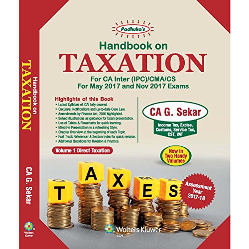 Padhuka's Handbook On Taxation- For Ca Inter (IPC) Ay 2017- 2018 (vol_1-2)