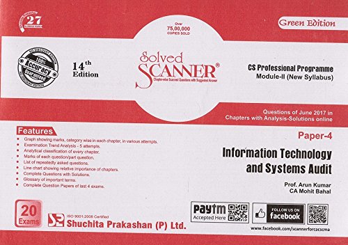Shuchita Prakashan's Solved Scanner on Information Technology and Systems Audit [ITSA] for CS Professional Module-2, Paper-4 Dec. 2017 Exam by Dr. Arun Kumar (New Syllabus)