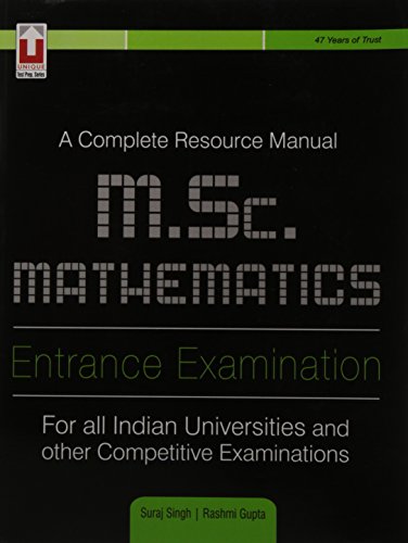 A Complete Resource Manual M.Sc Mathematics Entrance examination