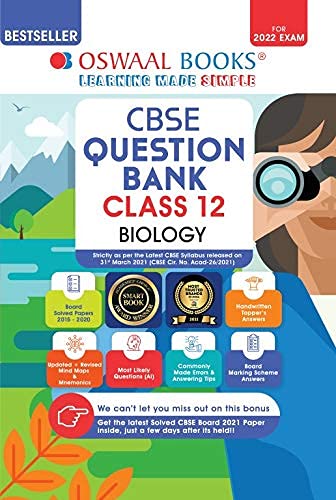 Oswaal CBSE Question Bank Class 12 Biology Book Chapter-wise & Topic-wise [Combined & Updated for Term 1 & 2] [Paperback] Oswaal Editorial Board