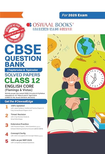 Oswaal CBSE Question Bank Class 12 English Core, Chapterwise and Topicwise Solved Papers For Board Exams 2025