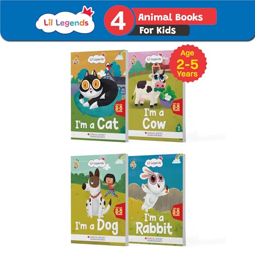 Oswaal Lil Legends Know me Series, Fascinating Pet Animal Books- I am a CAT, I am a COW, I am a DOG and I am a RABBIT (Set of 4 Books) Exciting Illustrated Books for kids, Age 2+