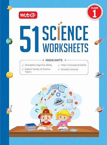 MTG 51 Science Worksheets Class 1 � Science Workbook to Help in Conceptual Clarity | Strengthen Cognitive Ability | Develop Curiosity (Based on CBSE/NCERT) [Paperback] MTG Editorial Board
