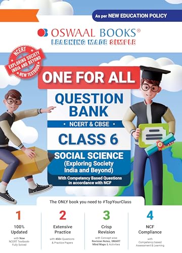 Oswaal One For All Question Bank NCERT & CBSE Class-6 Social Science - Exploring Society India and Beyond (For Latest Exam)