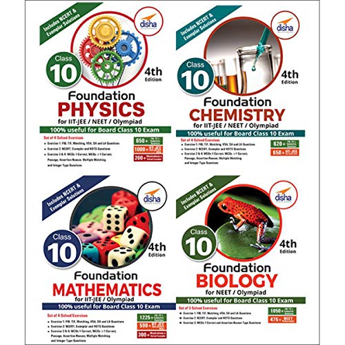 Foundation PCMB (Science + Maths) for IIT-JEE/NEET/Olympiad for Class 10 (Set of 4 books)