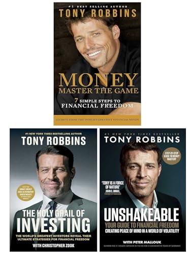 Financial Freedom Collection By Tony Robbins 3 Books Set (Unshakeable, The Holy Grail of Investing & Money Master the Game)