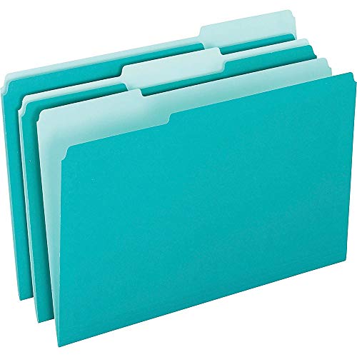 TOPs Products 1/3 Cut Colored Interior Folders (ESS421013AQU)
