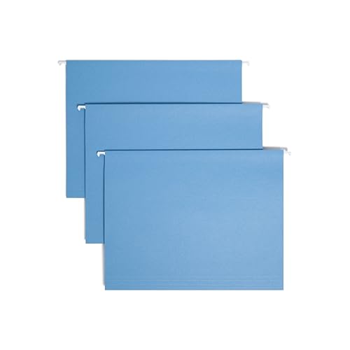 Smead Hanging Folder, Letter, 1/5 Cut Tab, Blue, 25 Per Box (64060)