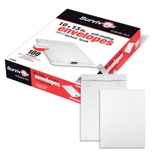 Quality Park Survivor R1580 Tyvek Mailer, 10 x 13, White (Box of 100)