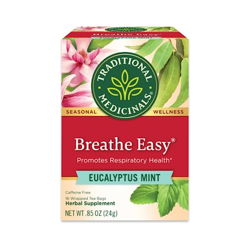 Traditional Medicinals - Breathe Easy Seasonal Tea - Promotes Respiratory Health - 16 Tea Bags