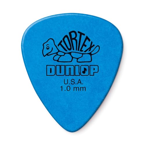 Jim Dunlop Standard Tortex Picks, 12 Pack, Blue, 1.00mm