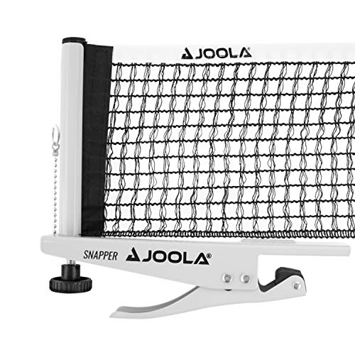 JOOLA Snapper Professional Table Tennis Net and Post Set - Portable and Easy Setup 72" Regulation Size Ping Pong Spring Activated Clamp Net, Silver