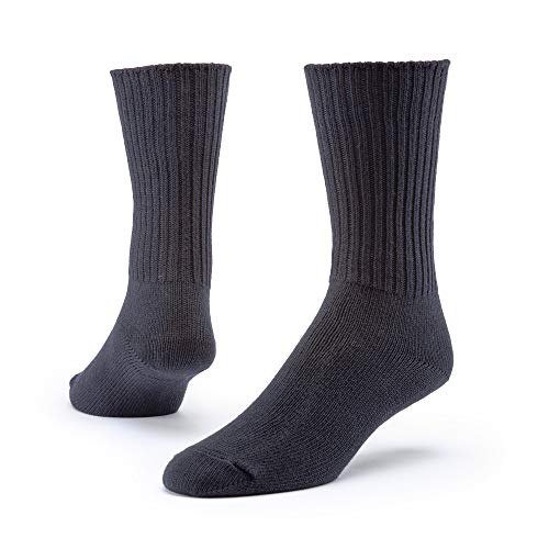 Maggie's Organics Crew Socks for Men, Women, 98% Cotton, Made in USA, Black, Medium (US 4-8 Men, 5.5-9 Women)