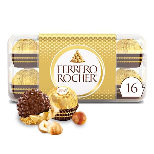 Ferrero Rocher, 16 Count, Premium Milk Chocolate Hazelnut, Chocolates for Gifting, 7 oz