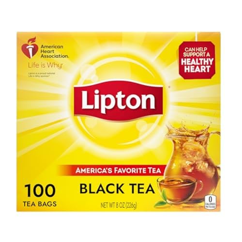 Lipton Black Tea Bags, Hot or Iced tea bags individually wrapped, 100 Total Count