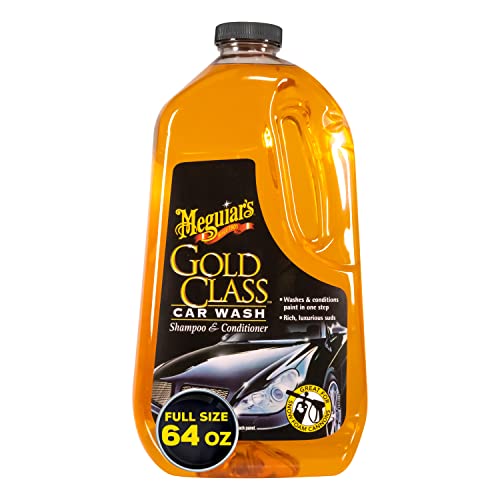 Meguiar's Gold Class Car Wash - Get Professional Results in a Foam Cannon or as a Bucket Wash - Get a Clean and Glossy Finish That's Safe for All Paint Types - 64 Oz