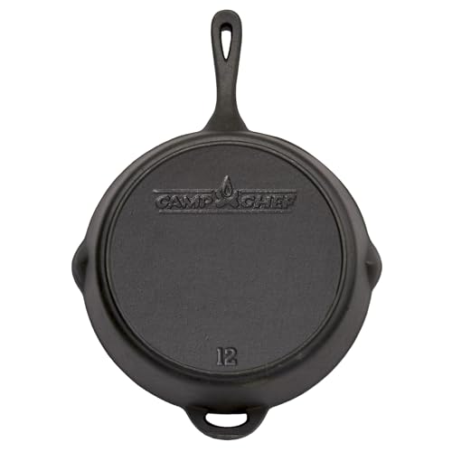 Camp Chef True Pre-Seasoned, Cast Iron 12" Classic Skillet