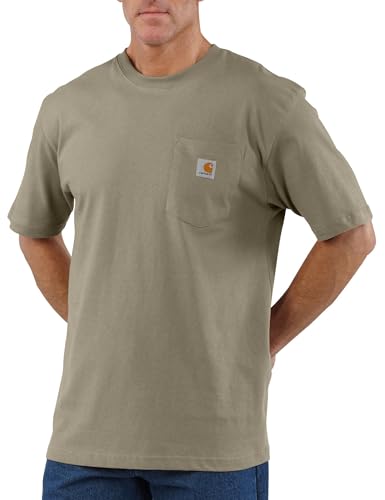 Carhartt Men's K87 Workwear Short Sleeve T-Shirt (Regular and Big & Tall Sizes), Desert, Large