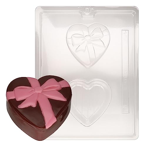 Cybrtrayd V084 Heart Pour Box with Bow Valentine Chocolate Candy Mold