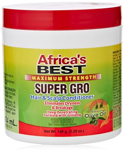 Africas Best Gro Super Maximum Hair & Scalp Conditioner 5.25 Ounce