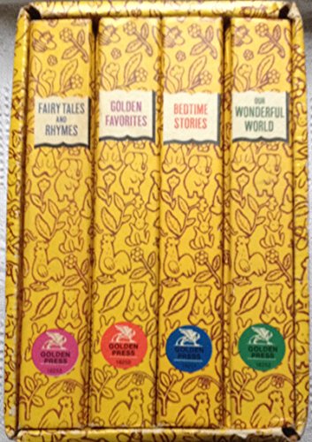 The Little Golden Book Library 4 Book Cased Set Golden Favorites * Bedtime Stories * Our Wonderful World * Fairy Tales and Rhymes