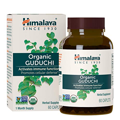 Himalaya Organic Guduchi for Active Immune Support and Cellular Defense, 700 mg, 60 Caplets, 1 Month Supply