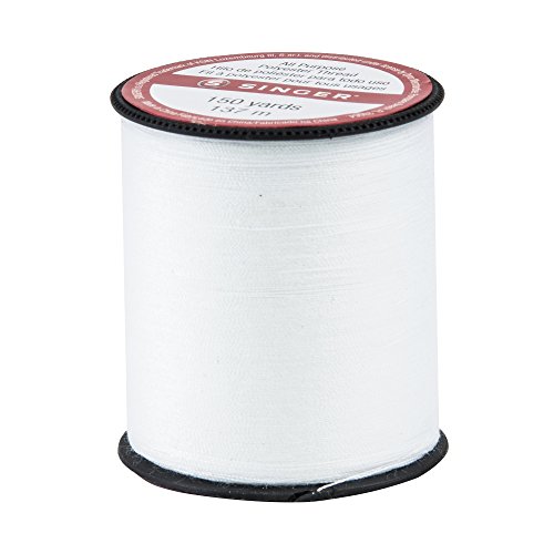 SINGER 60100, 150-yard All Purpose Polyester Thread, 1-Pack, White