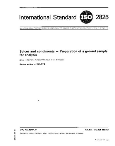 ISO 2825:1981, Spices and condiments -- Preparation of a ground sample for analysis