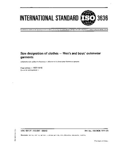 ISO 3636:1977, Size designation of clothes -- Mens and boys' outerwear garments'