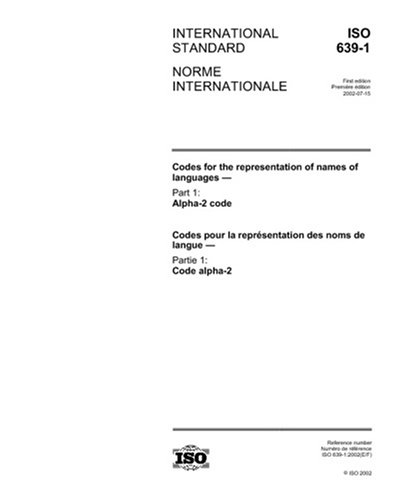 ISO 639-1:2002, Codes for the representation of names of languages - Part 1: Alpha-2 code