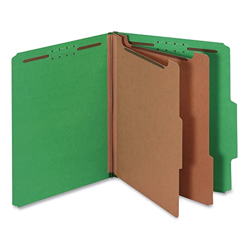 Universal 10302 Pressboard Classification Folders, Letter, Six-Section, Emerald Green (Box of 10)