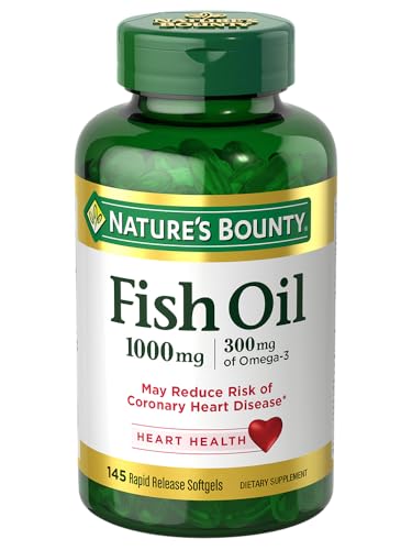 Nature's Bounty Fish Oil, 300 mg of Omega-3, 145 Count