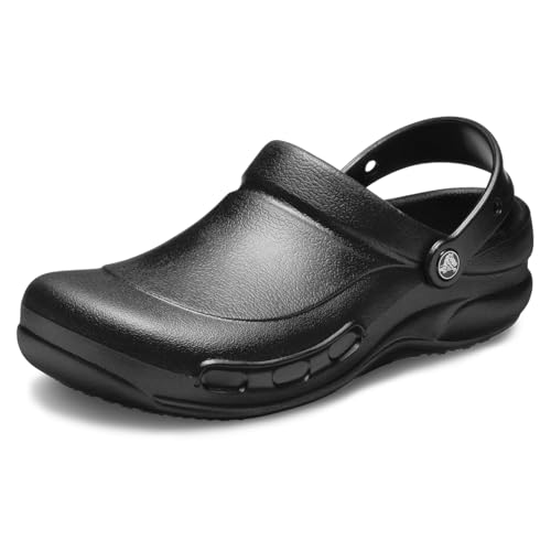 Crocs Unisex-Adult Bistro Clog, Slip Resistant Work Shoe, Black, 9 Women/7 Men