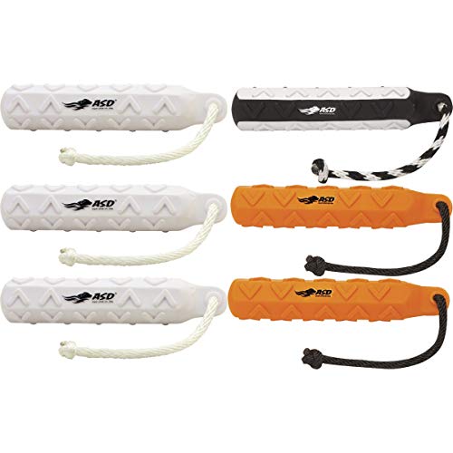Avery ASD HexaBumper – Sporting Dog Floating Training Dummy with Hex Design & Throw Rope (Pro Pack (3 White, 2 Orange, 1 Flasher), 2" Diameter Six Pack)