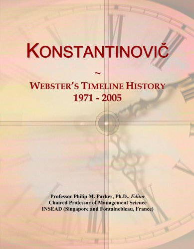 Konstantinovic: Webster's Timeline History, 1971 - 2005